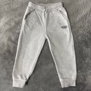 Zara Plush Joggers With Beyond Happy Slogan, Grey, 2/3